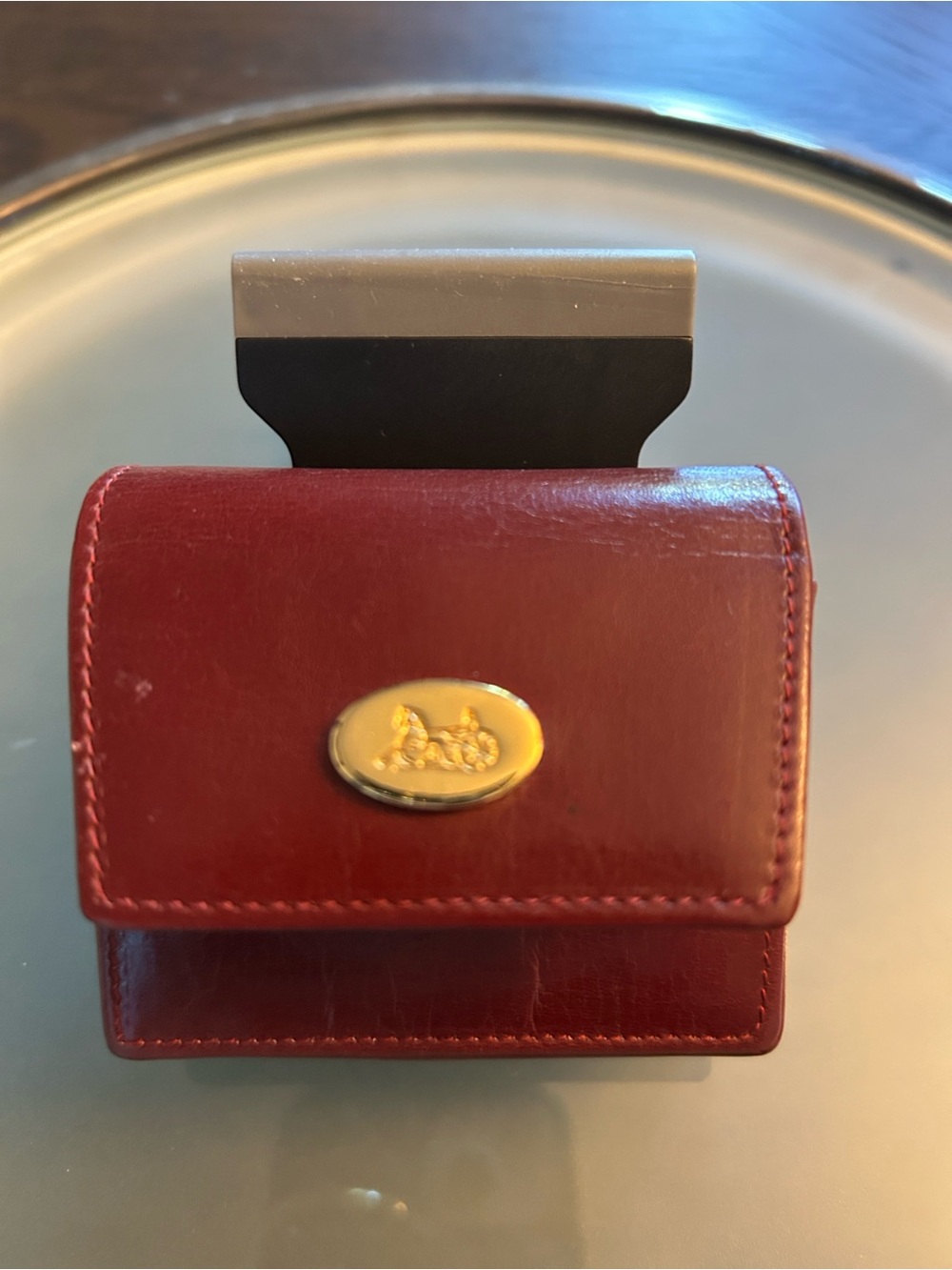 Celine Vintage horse/carriage  Leather Small Wallet/Coin CAN HOLD EAR BUDS EUC